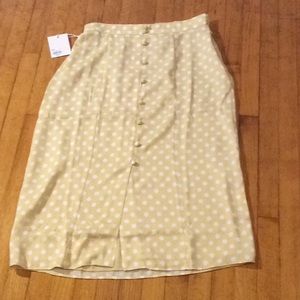 LC Lauren Conrad Midi Pastel Yellow Polkadot Skirt